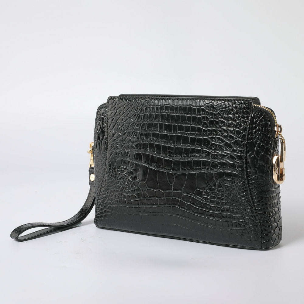 Crocodile Belly Skin Men's Bag Business Large Capacity Casual Security Lock Handbag