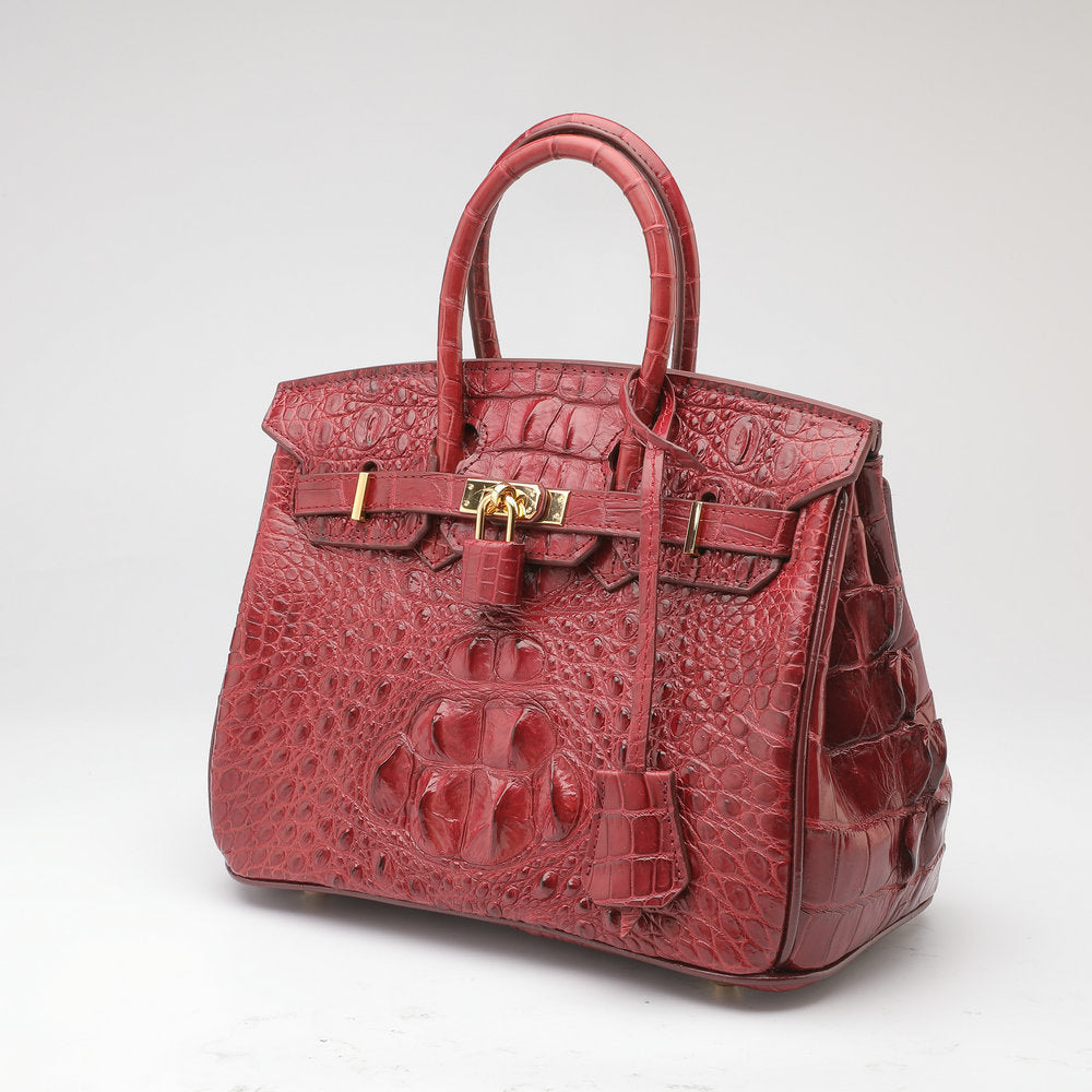 Women's Leather Tote Bag Siamese Crocodile Skin Large Capacity Genuine Leather Handbag