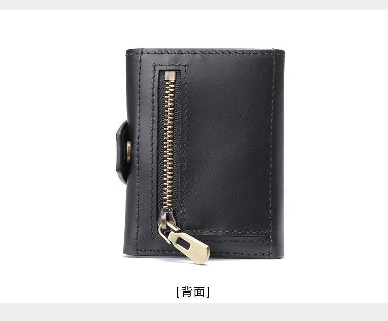 Men's wallet cowhide tri-fold coin purse men's wallet