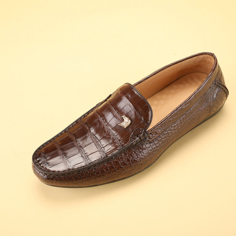 Crocodile leather genuine leather men's moccasins casual leather shoes business men's shoes