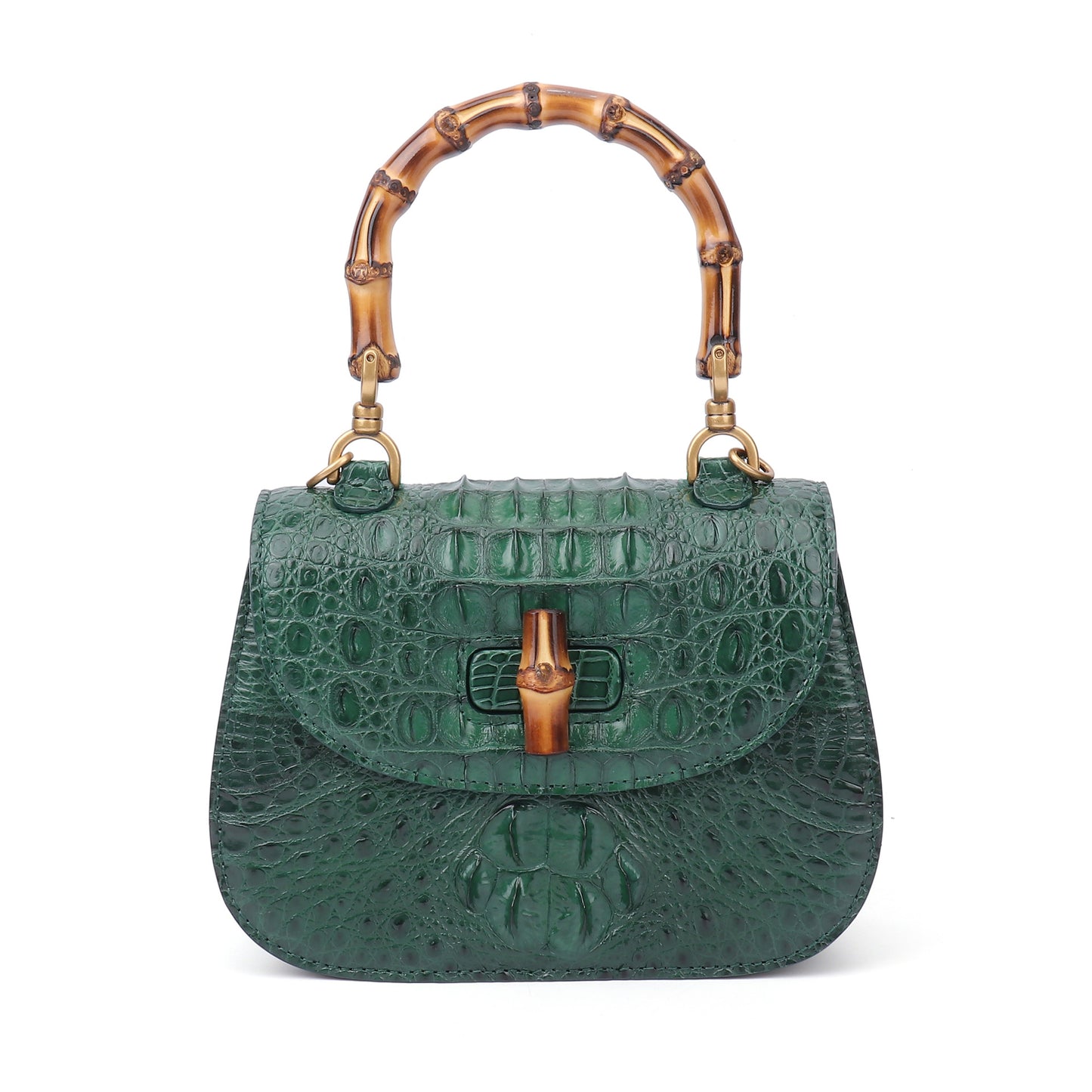 Crocodile leather women bag casual trend bamboo section bag shoulder bag handbag high quality