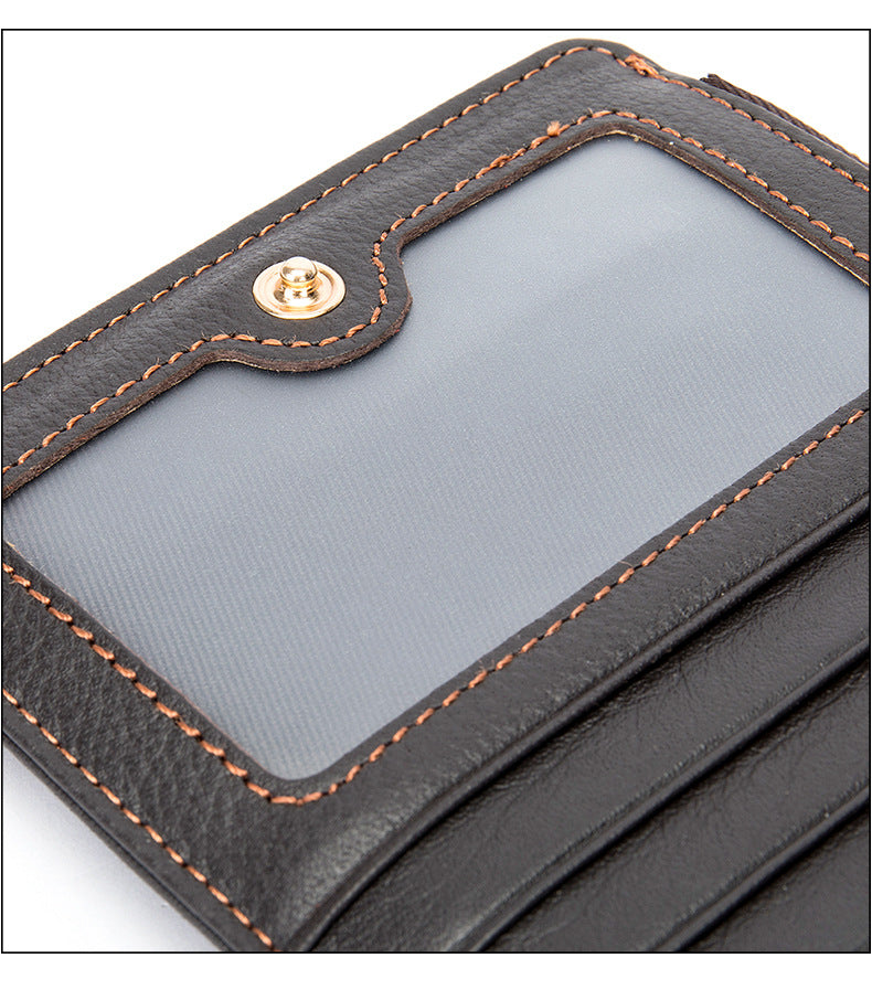 Men's long wallet made of genuine cowhide leather large capacity clutch bag Korean fashion unique zipper men's wallet