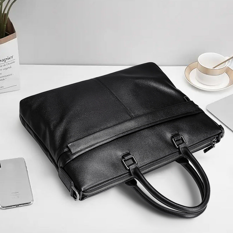 Men's Handbag Genuine Cowhide Leather Computer Bag Business Large Capacity Briefcase Crossbody Bag