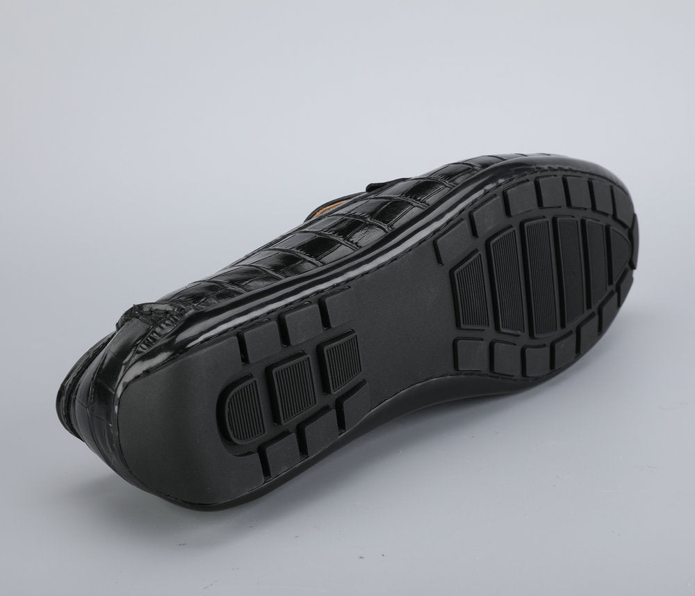 Men's Leather Shoes Crocodile Skin Genuine Leather Moccasins Handmade Casual Men's Shoes