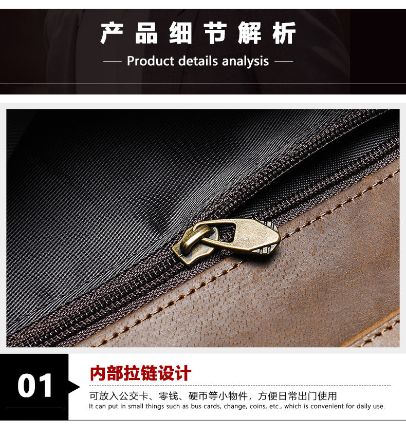 Men's long wallet handmade retro clutch bag coin holder wallet for men