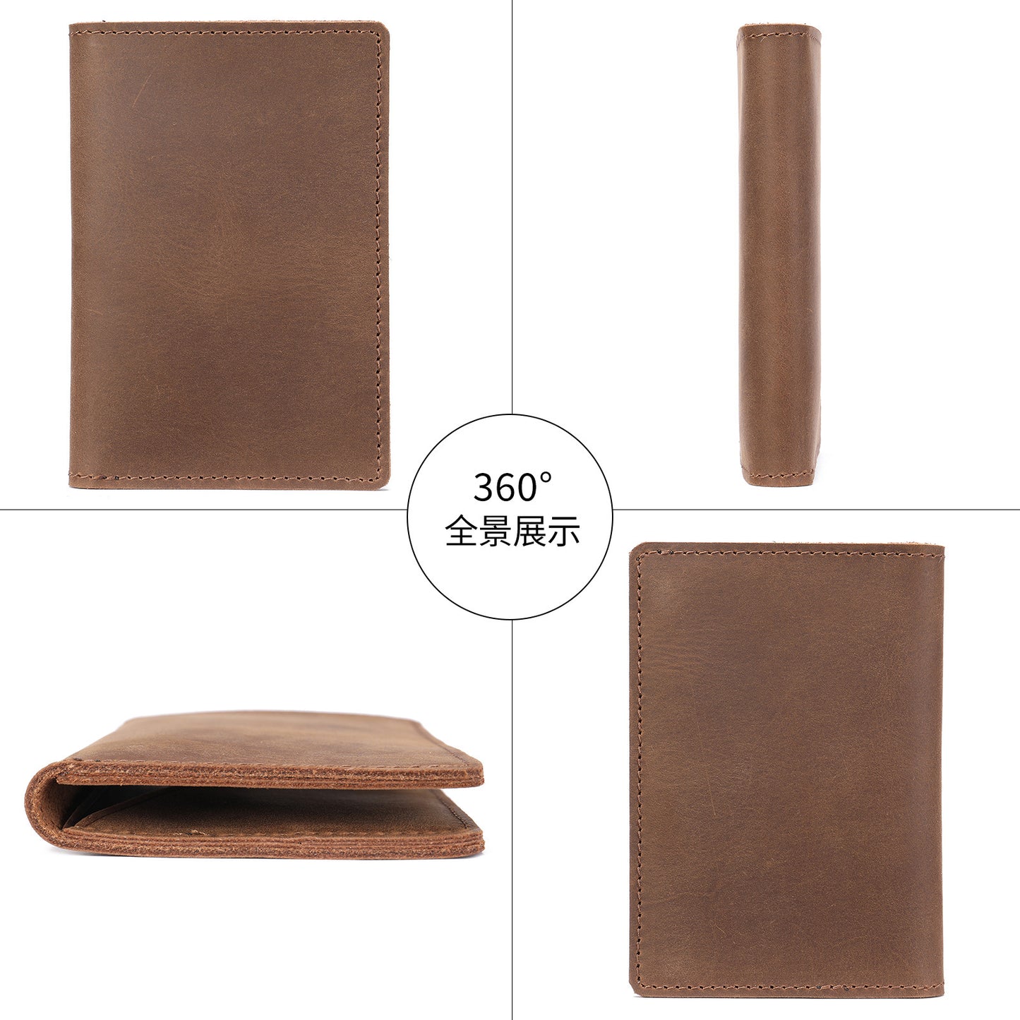 Men's short wallet cowhide retro card holder men's wallet
