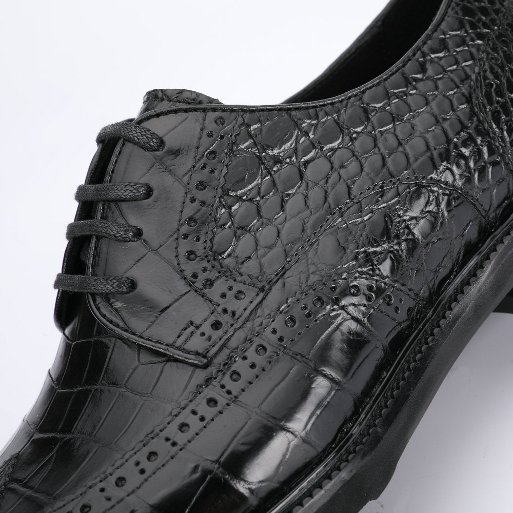 New Men's Leather Shoes Crocodile Belly Skin Genuine Leather Breathable Business Suit Shoes