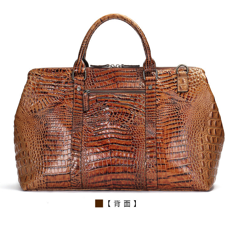 Men's Handbag Crocodile Crest Cow Leather Unisex Travel Bag Short Distance Business Luggage Bag