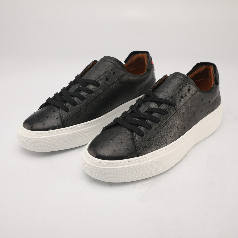 Ostrich Skin Men Shoes Fashion Genuine Leather Sneakers Men's Casual Sports Shoes