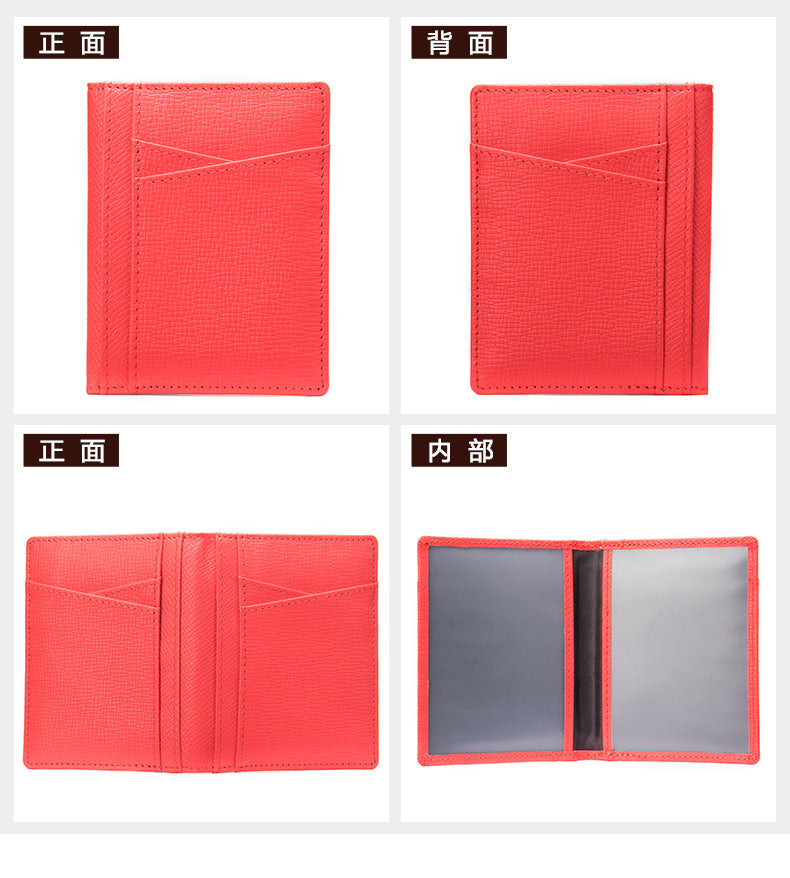 Men's Card Bag Cow Leather Thin Simple Card Holder RFID Card Clip for Men