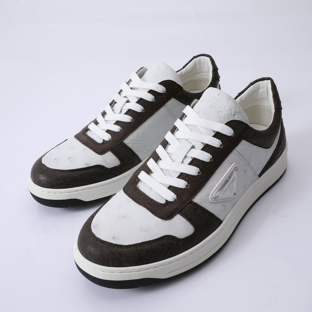 2023 New Ostrich Skin Men's Sneakers Genuine Leather Casual Fashion Men's Shoes