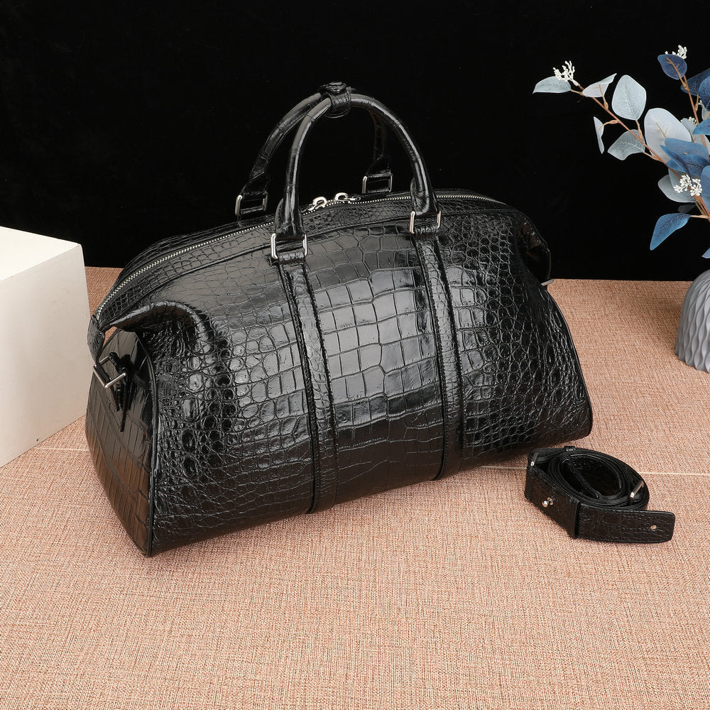 Crocodile Belly Skin Unisex Genuine Leather Travel Bag Luxury Travel Business Luggage Bag Super Large Capacity Handbag Handbag
