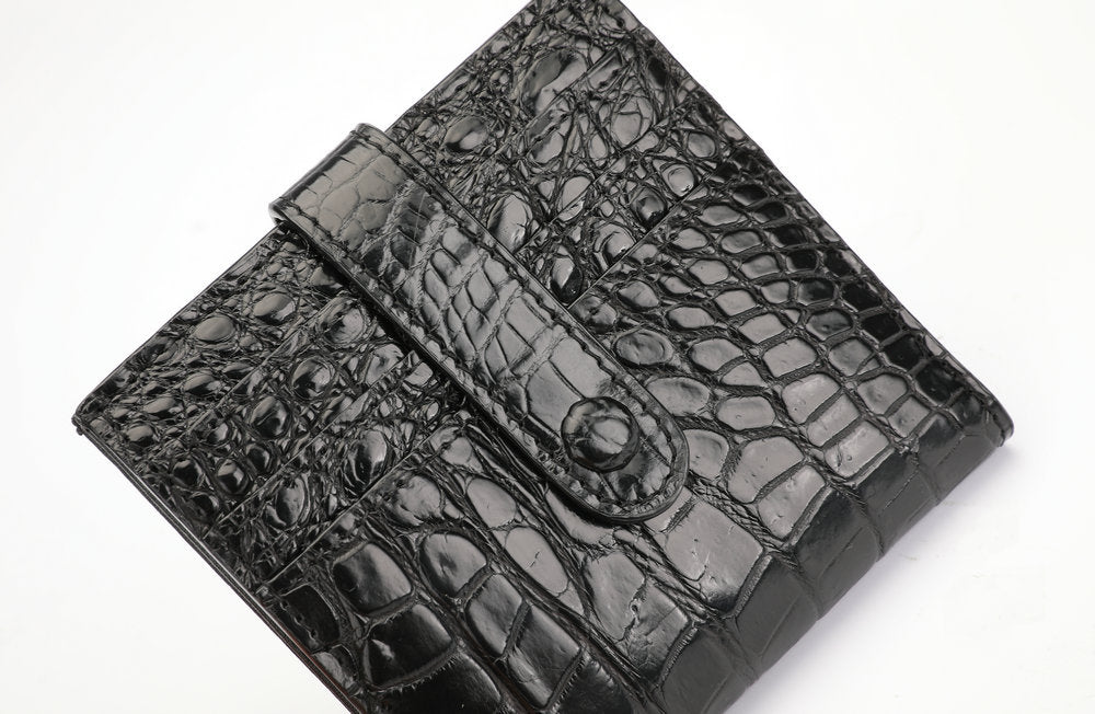 Siamese Crocodile Skin Wallet Men's Short Wallet Genuine Leather Small Lightweight Multifunctional Card Bag Wallet