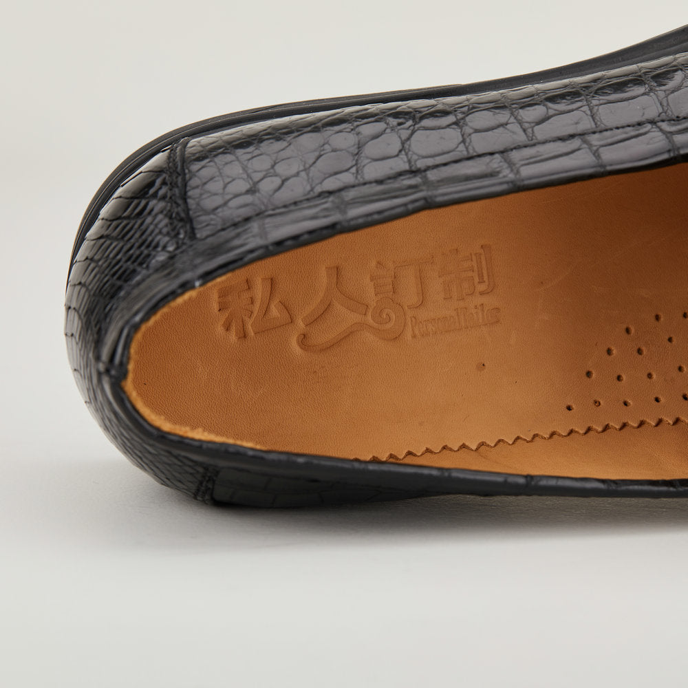 Crocodile Belly Skin Genuine Leather Men's Leather Shoes Rubber Sole Moccasins Fashion Casual Business Shoes