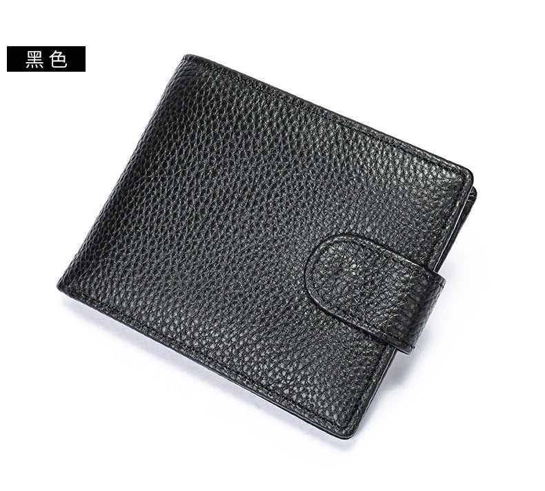 Men's Wallet RFID Genuine Cowhide Leather Card Holder Coin Casual Retro Large Capacity Clutch Bag