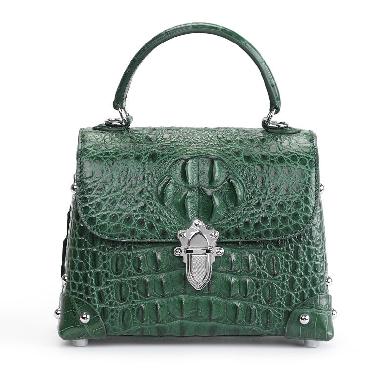 Genuine leather handbag made of Siamese crocodile skin Stylish shoulder bag Crossbody bag