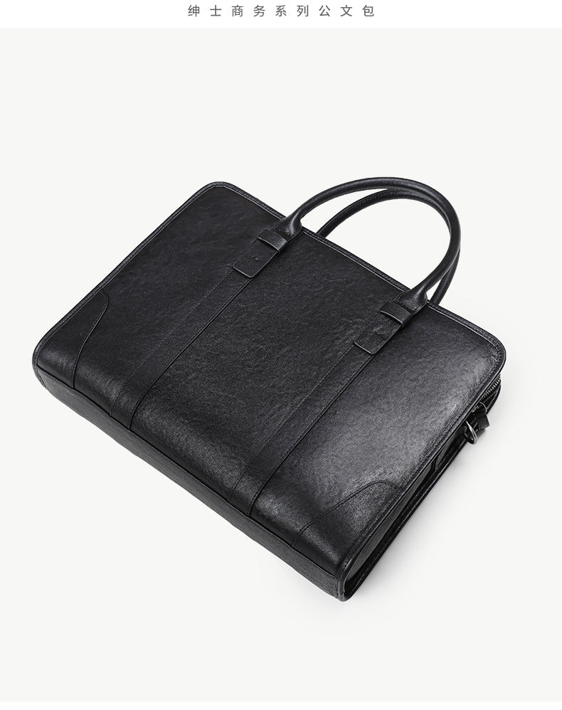 Men's handbag, genuine cowhide leather, handbag, crossbody bag, large capacity computer briefcase