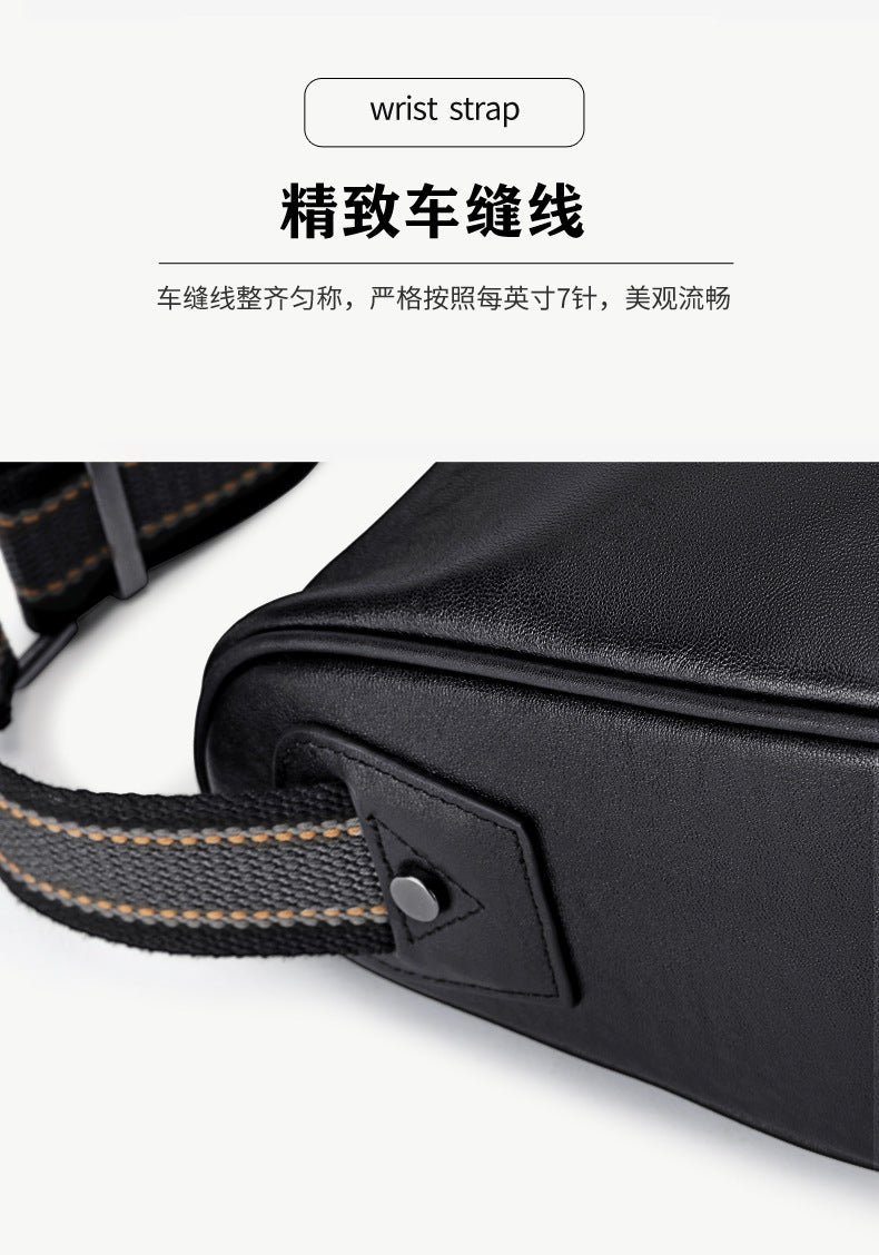 Men's Shoulder Bag Genuine Cowhide Leather Fashion Casual Commuting Crossbody Bag for Men