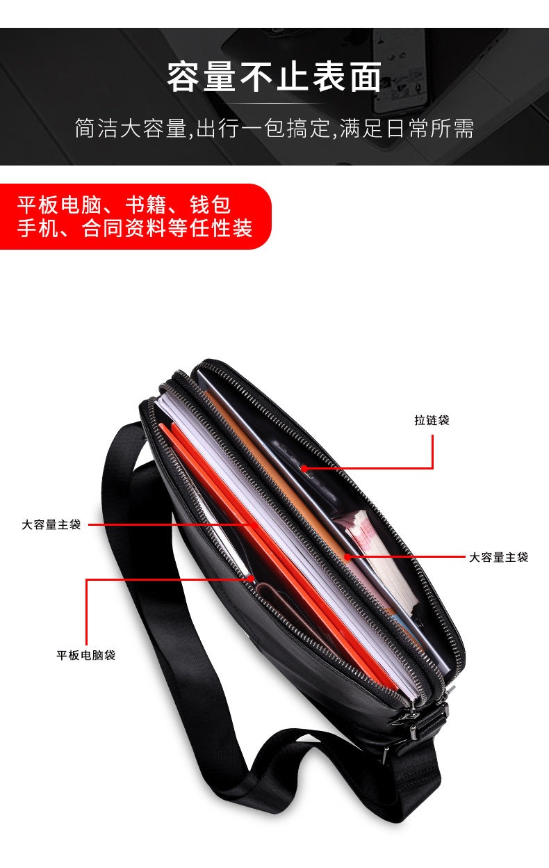 Men's Shoulder Bag Made of Genuine Cowhide Leather High Quality Casual Crossbody Bag