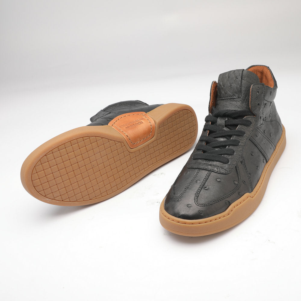Ostrich skin genuine leather men's shoes fashion casual short boots