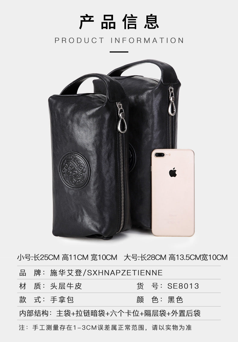 Men's Handbag Genuine Leather Cowhide Large Capacity Business High Quality Fashion Men's Bag