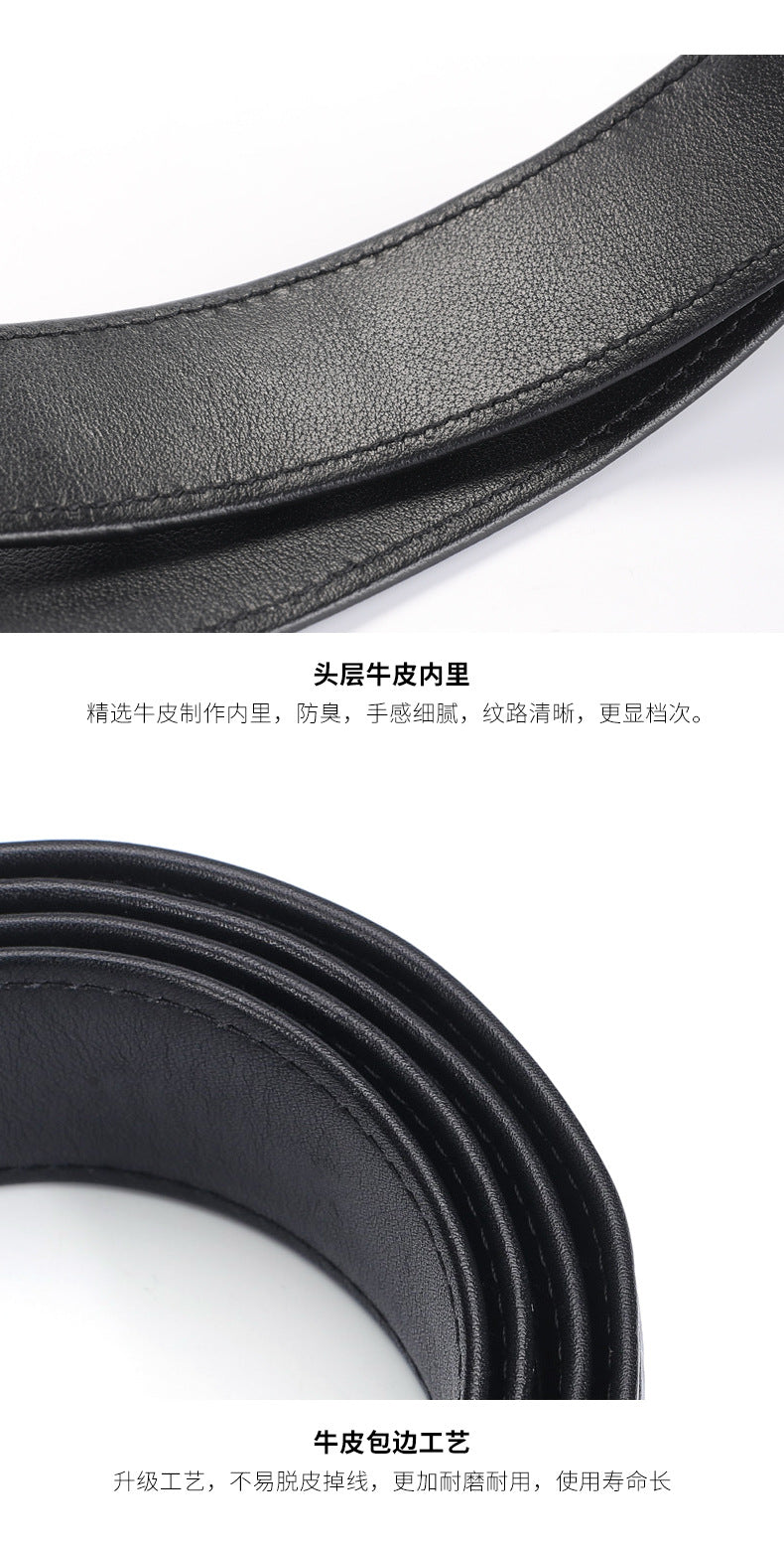 Crocodile Skin Men's Belt Fashion Plate Buckle Genuine Leather Men's Belt
