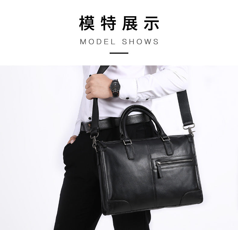 Men's handbag, handbag, genuine leather, cowhide, computer bag, business briefcase