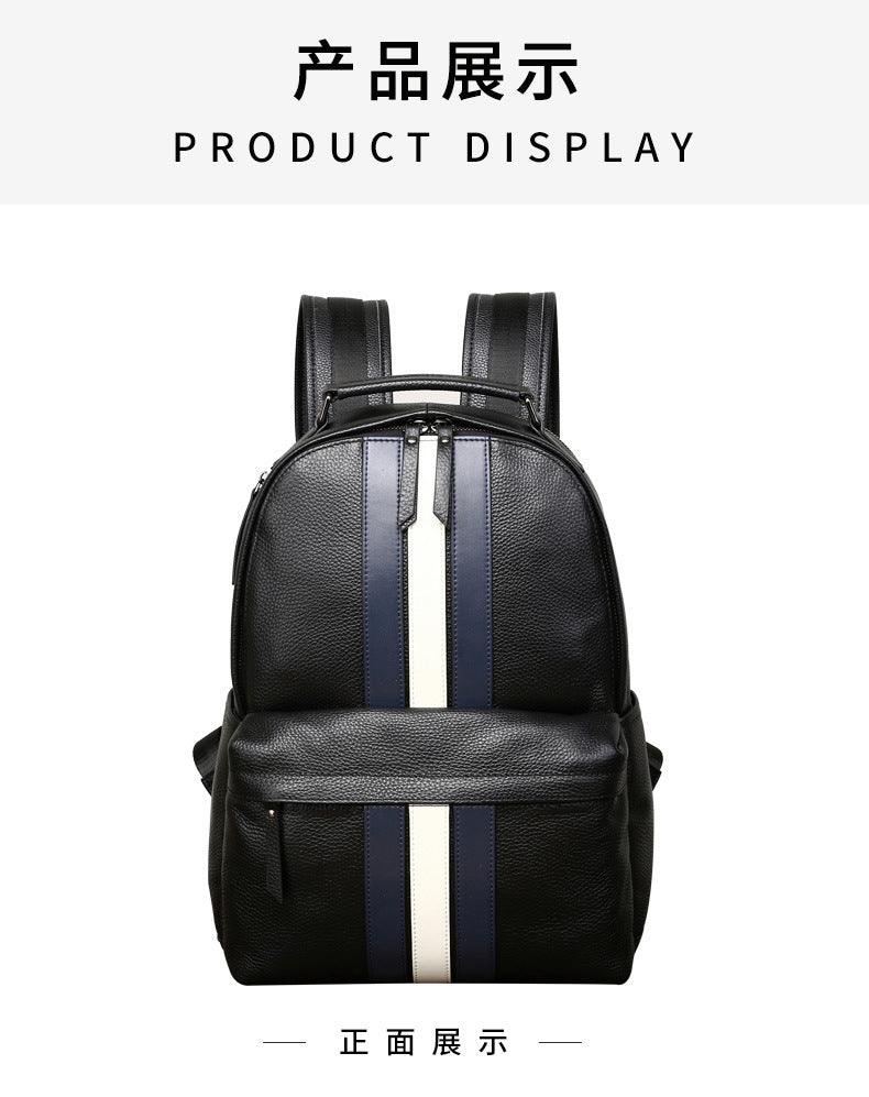 Men's backpack genuine cowhide leather fashion casual travel men's bag