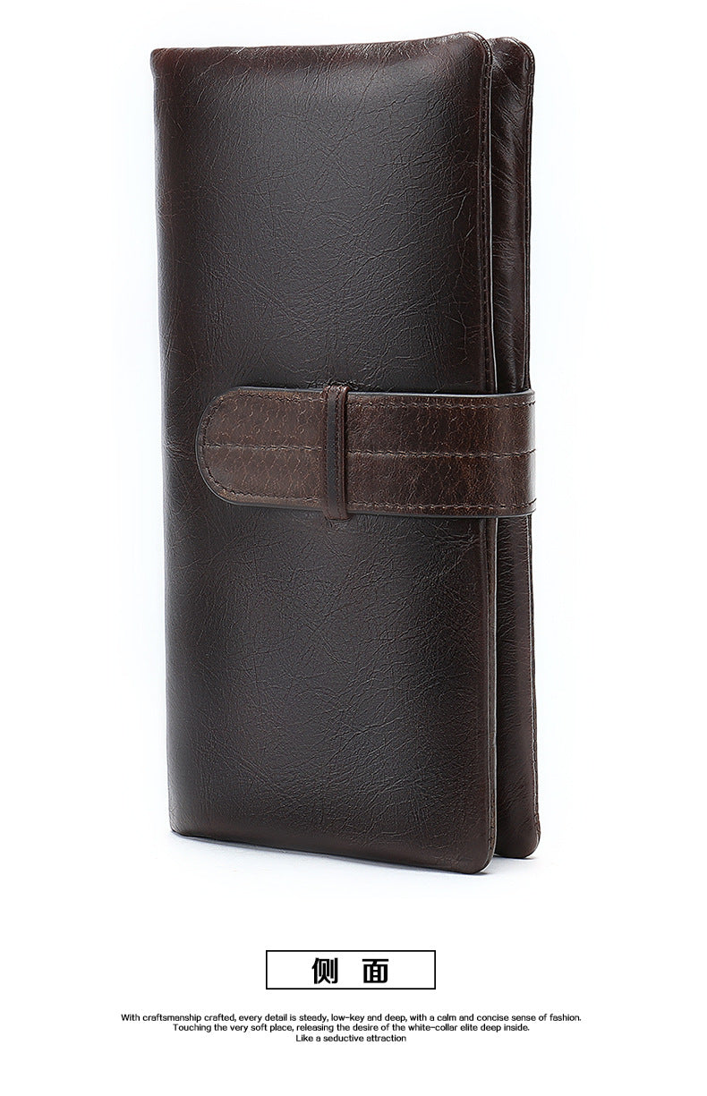 Men's Wallet RFID Coin Card Holder Retro Large Capacity Clutch Bag Men's Wallet