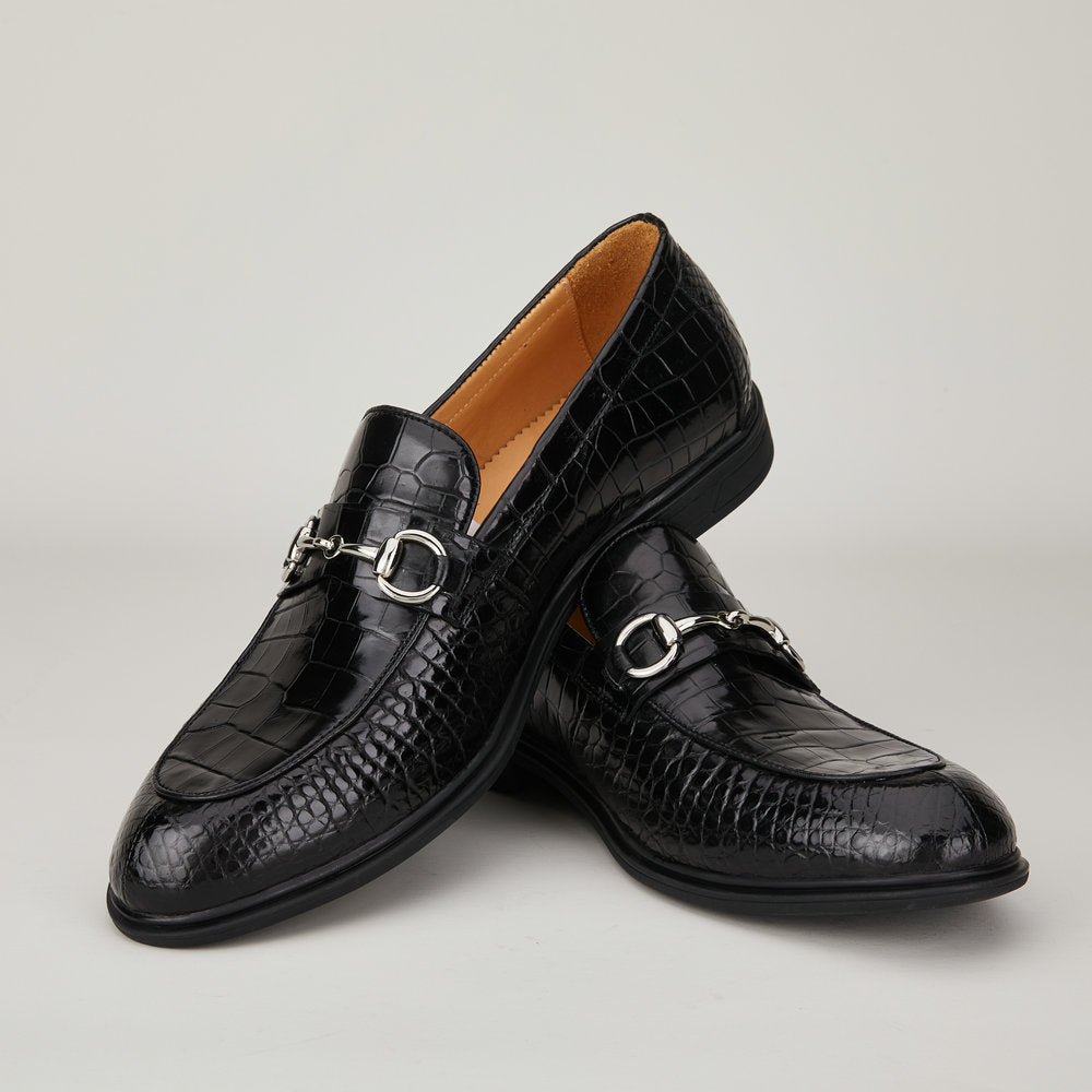 Crocodile Belly Skin Genuine Leather Men's Leather Shoes Rubber Sole Moccasins Fashion Casual Business Shoes