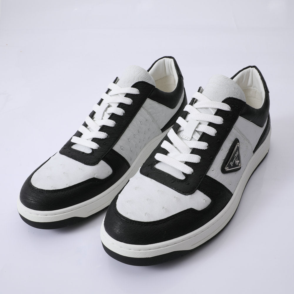 2023 New Ostrich Skin Men's Sneakers Genuine Leather Casual Fashion Men's Shoes
