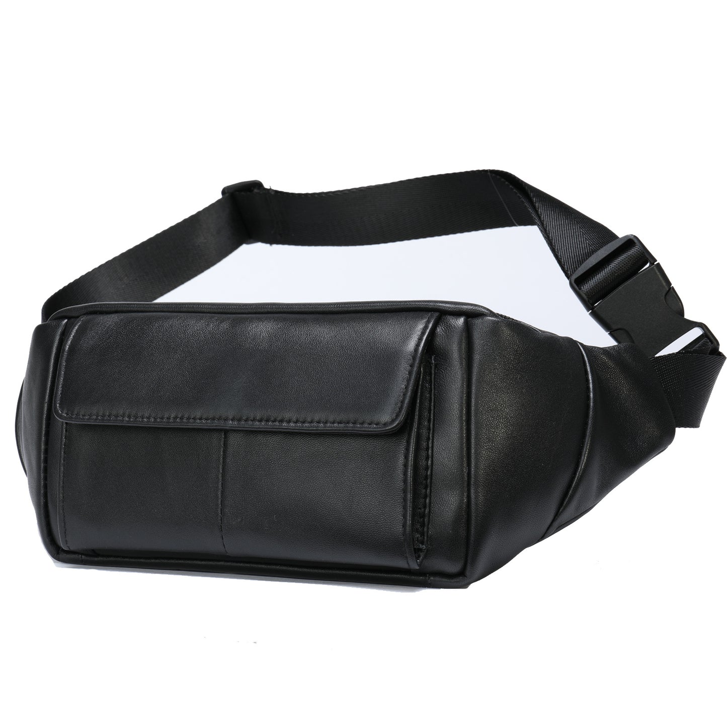 Men's Bust Bag Sheepskin Genuine Leather Sports Multifunctional Men's Waist Bag