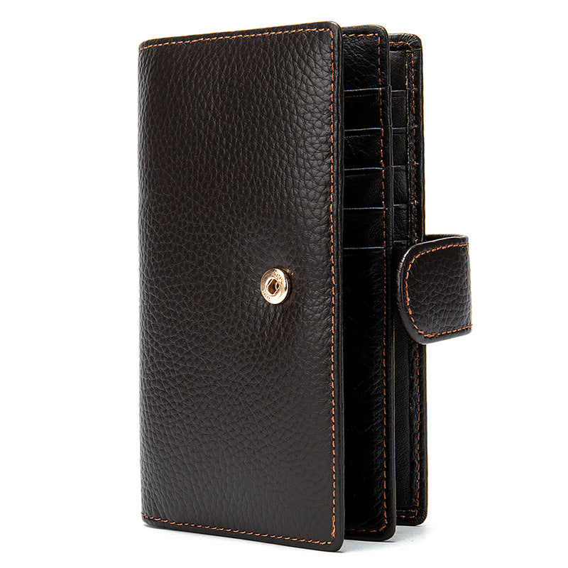 Men's long wallet made of genuine cowhide leather, high quality card holder, clutch bag, wallet for men