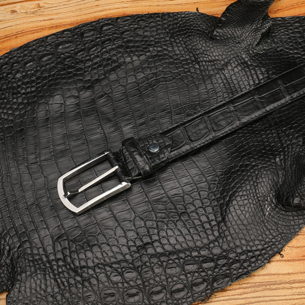 Crocodile skin belt genuine leather unisex 3.4cm casual belt