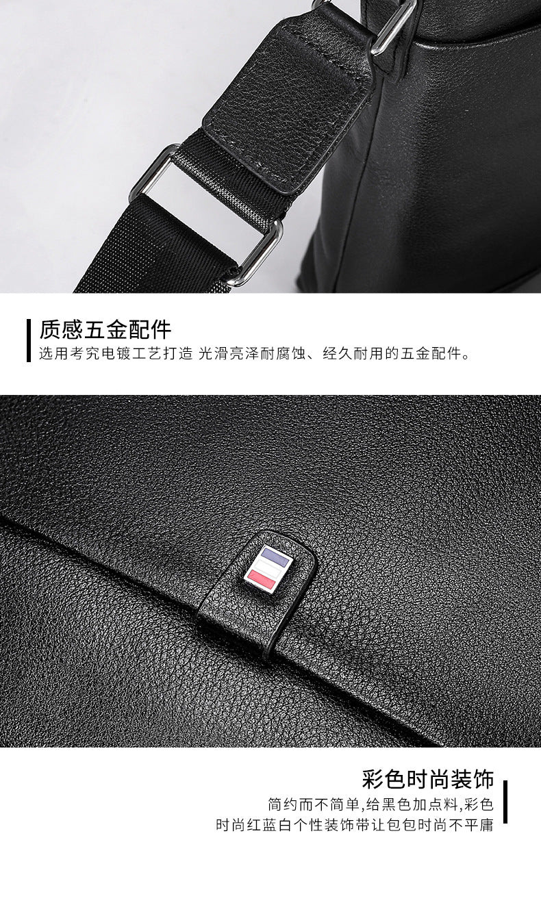 Men's Shoulder Bag Made of Genuine Cowhide Leather Large Capacity Casual Bag for Men