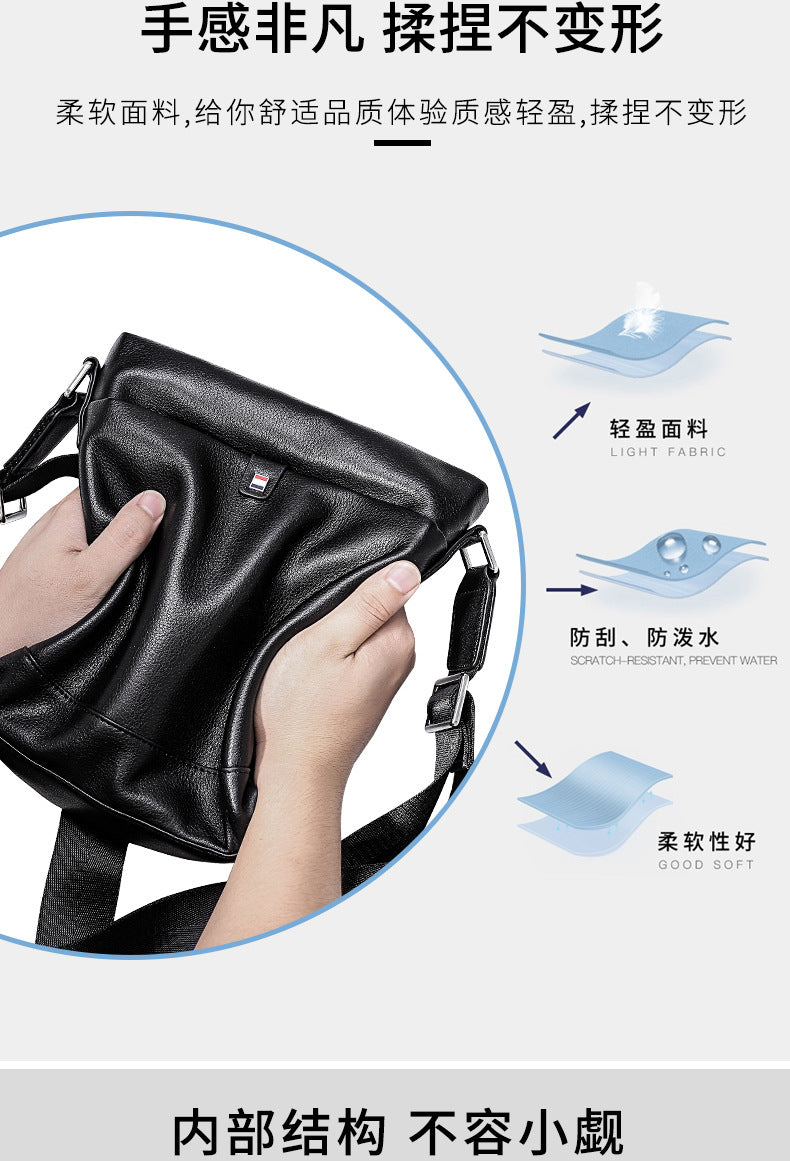 Men's Shoulder Bag Made of Genuine Cowhide Leather Large Capacity Casual Bag for Men