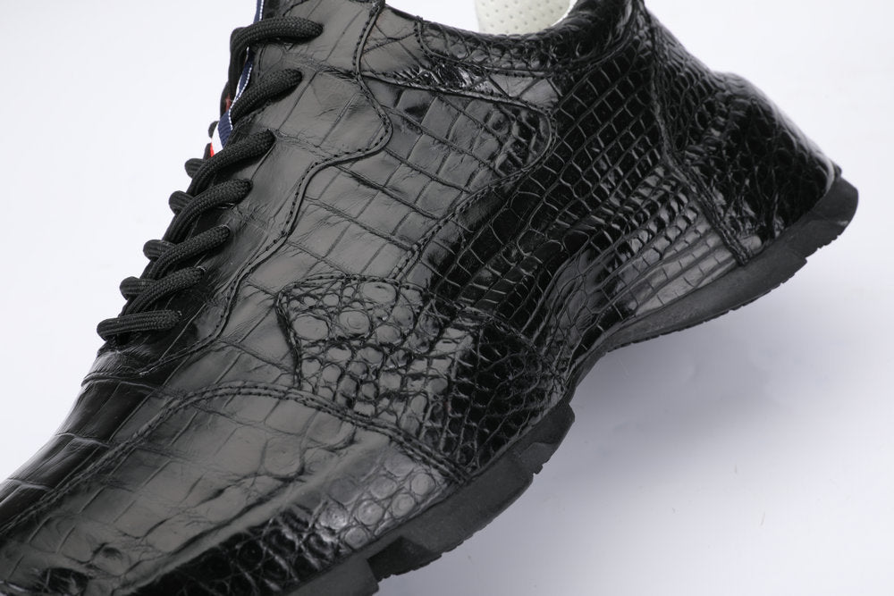Crocodile leather genuine leather men's shoes fashion rubber sole in-heel men's shoes