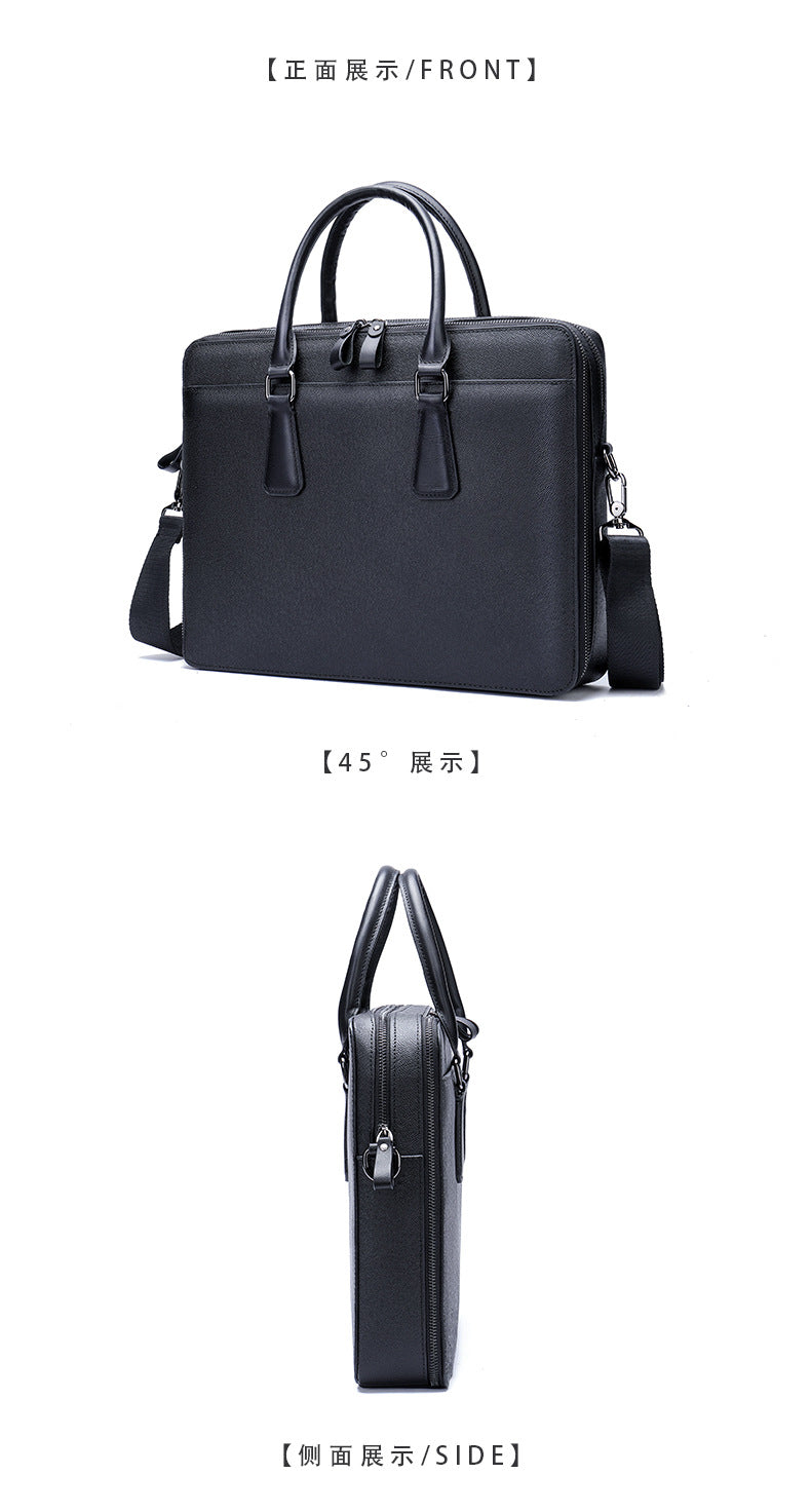 Men's handbag genuine cowhide leather office business commuting men's computer bag handbag