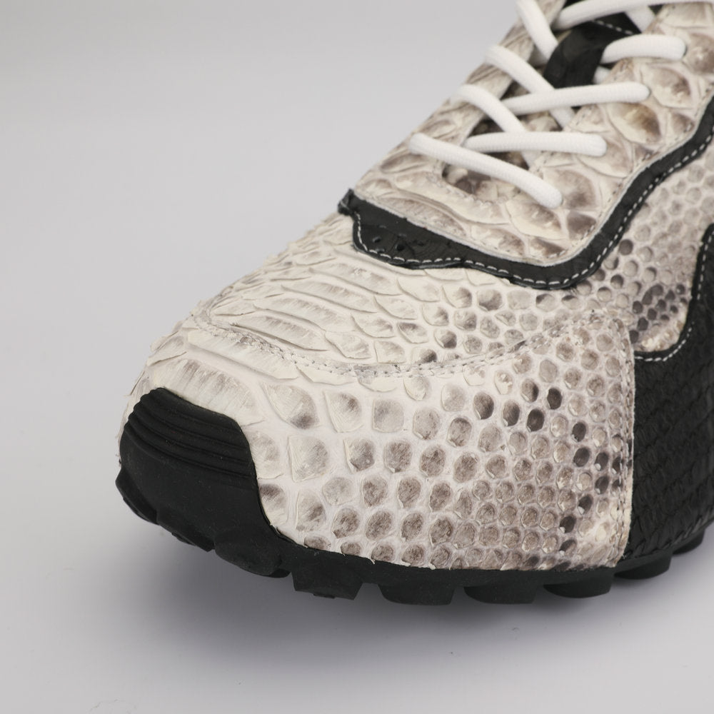 Python Skin Genuine Leather Men's Platform Sneakers Sports Casual Men's Shoes Fashion Anti-Slip Men Shoes