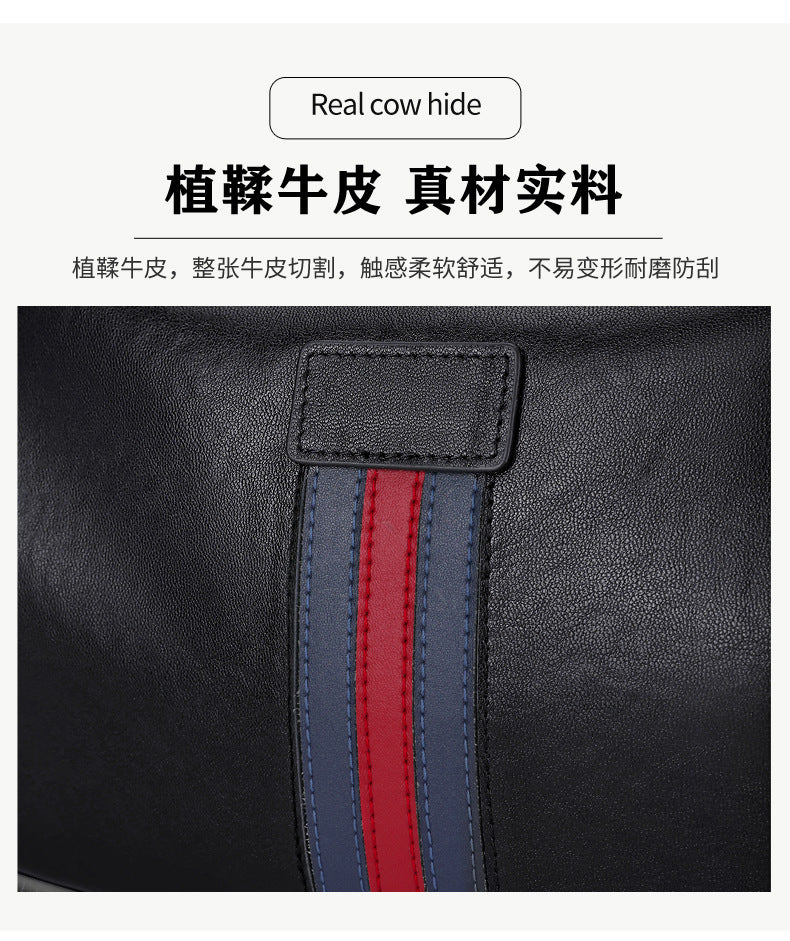 Men's Shoulder Bag Genuine Cowhide Leather Fashion Casual Commuting Crossbody Bag for Men