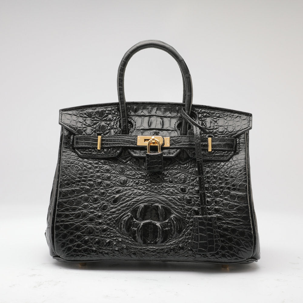 Women's Leather Tote Bag Siamese Crocodile Skin Large Capacity Genuine Leather Handbag