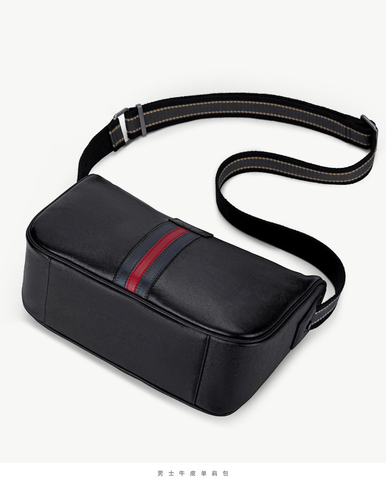 Men's Shoulder Bag Genuine Cowhide Leather Fashion Casual Commuting Crossbody Bag for Men
