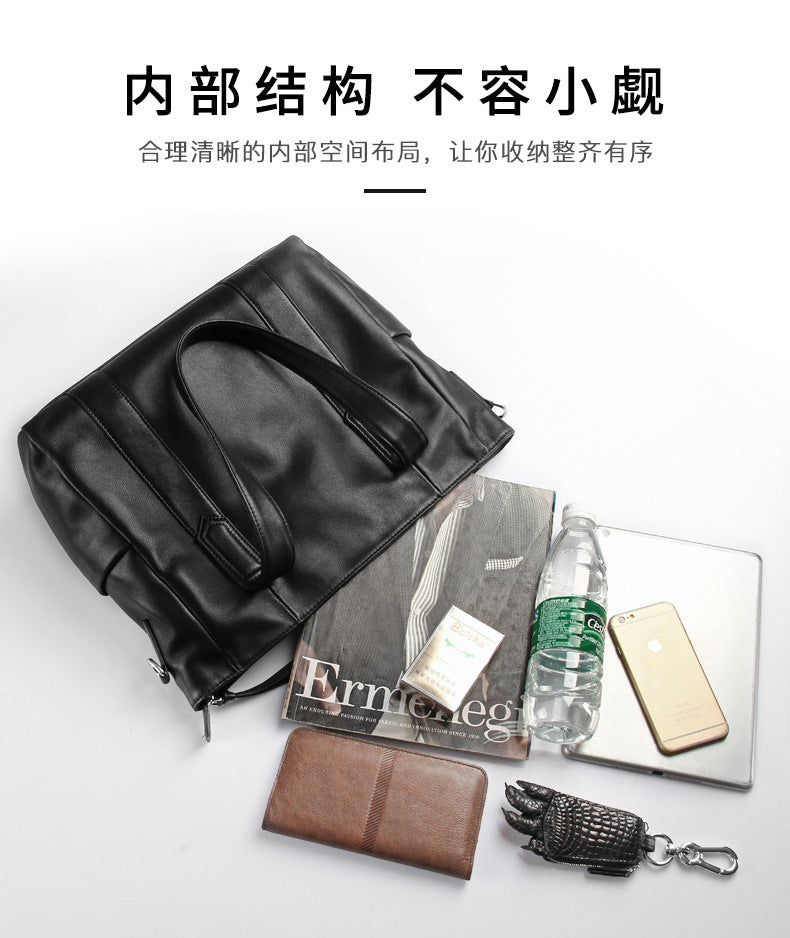 Men's handbag cowhide genuine leather Korean business briefcase computer bag