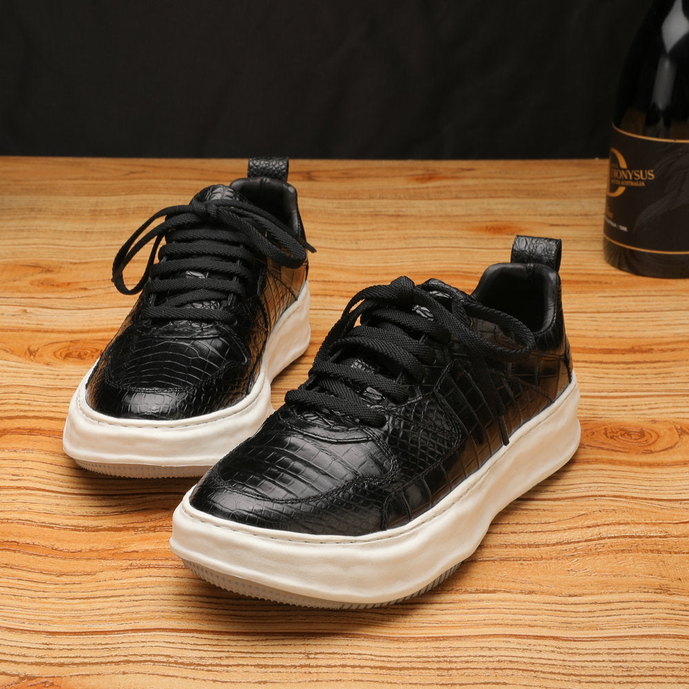 Crocodile Belly Skin Men's Shoes Genuine Leather Leather Shoes Fashion Sports Casual Shoes