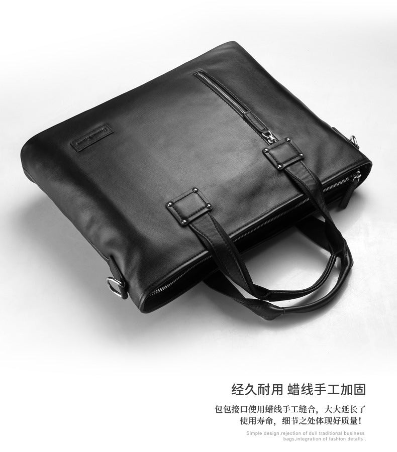 Men's Handbag Genuine Cowhide Leather Handbag Computer Bag Men's Business Briefcase