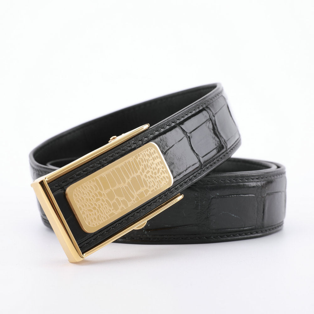 Siamese Crocodile Skin Men's Belt Automatic Buckle Business Casual Genuine Leather Belt