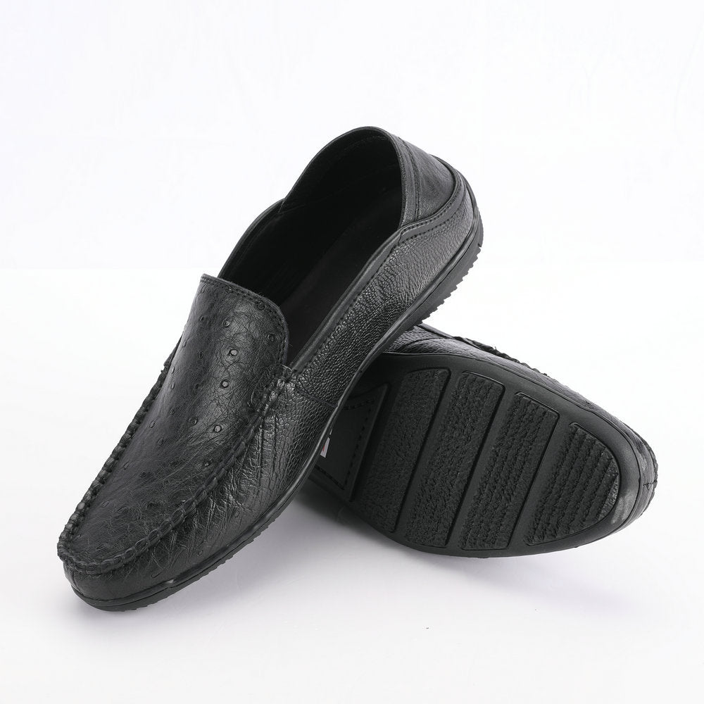 Ostrich skin genuine leather men's leather shoes moccasins business casual shoes