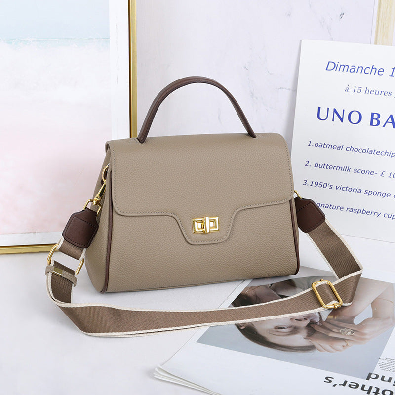 Genuine leather ladies bag cowhide commuter bag fashion large capacity shoulder shoulder handbag