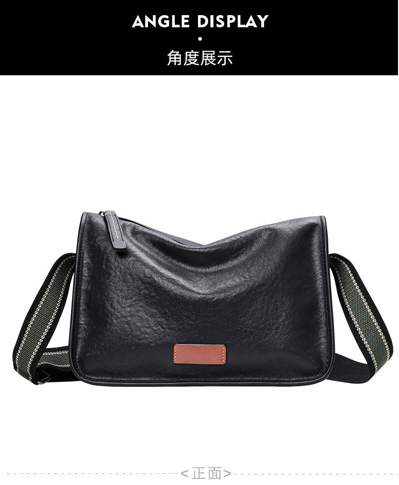 Men's Shoulder Bag Genuine Cowhide Leather Fashion Casual Commuting Crossbody Bag