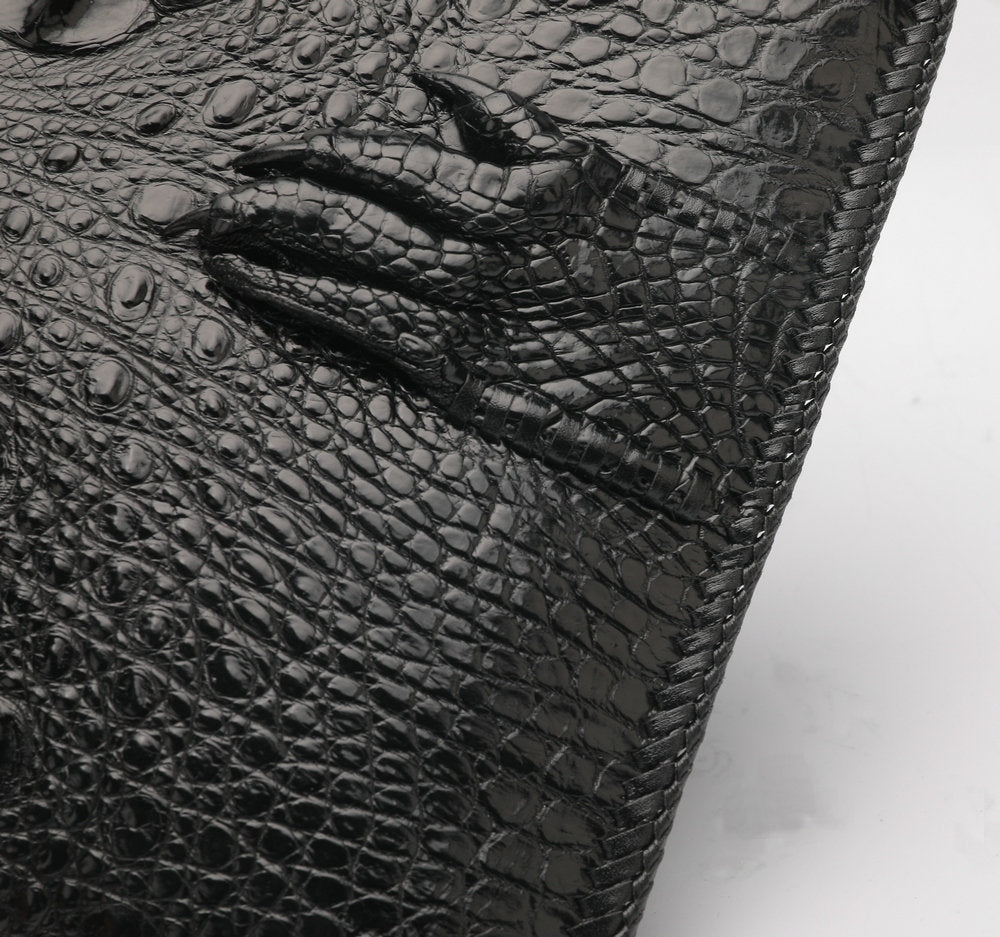 Crocodile Skin Genuine Leather Men's Handbag with Crocodile Claw High Quality Business Casual Men's Bag